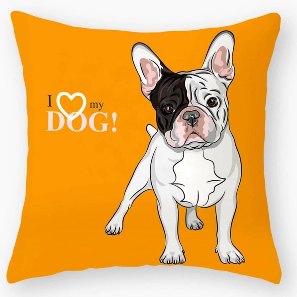 Frenchie/Boston Terrier Throw Pillowcase NWOT